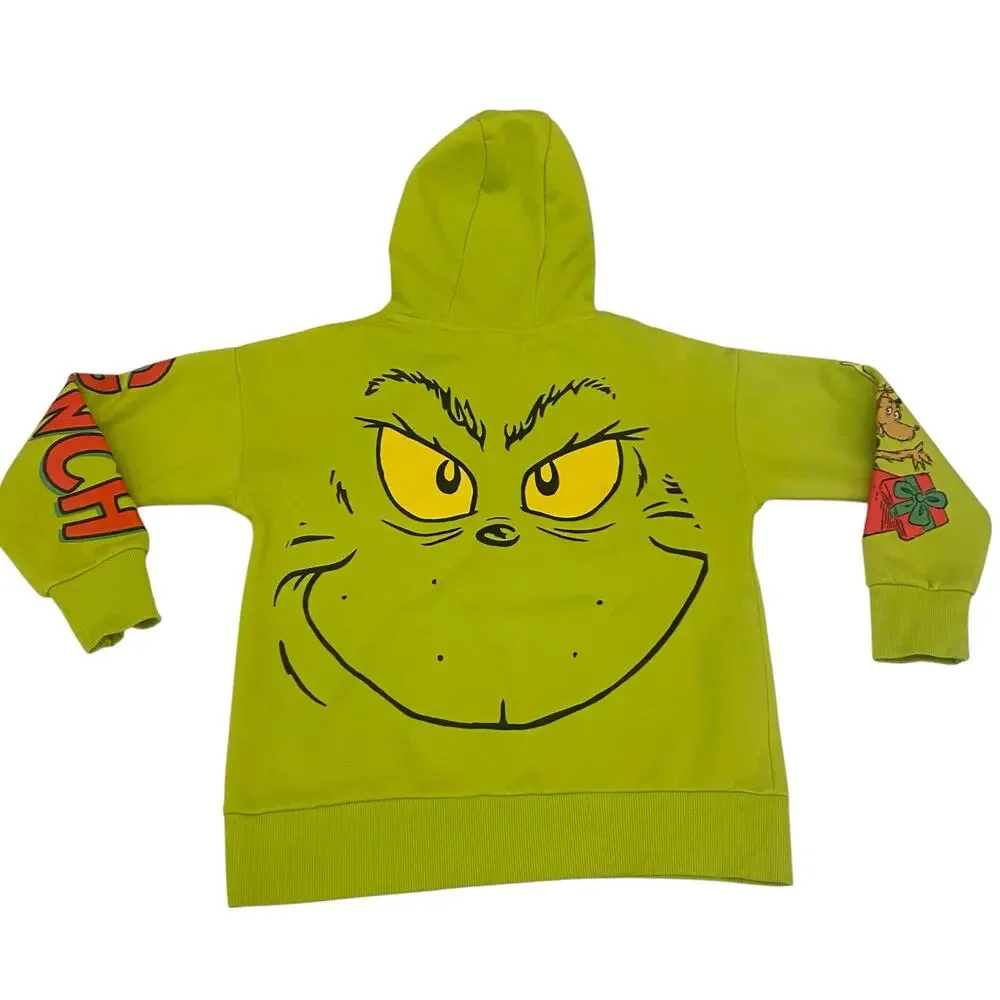 The Grinch Dr Seuss Kids Hoodie Green All Over Print Youth 9-10 Yrs Sweater